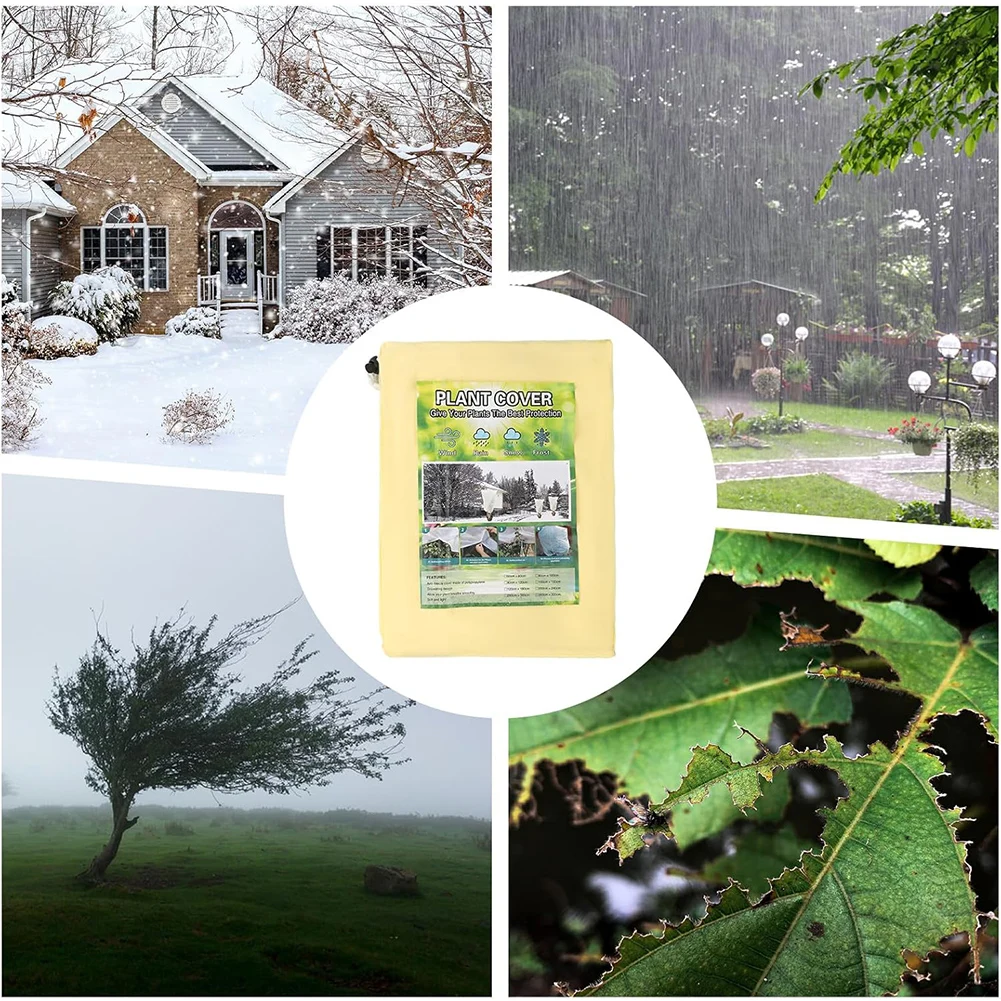 حقيبة شتوية سميكة لحماية النباتات قابلة للتنفس ومقاومة للتمزق مع سحاب برباط للحماية من التجميد باردة للنباتات