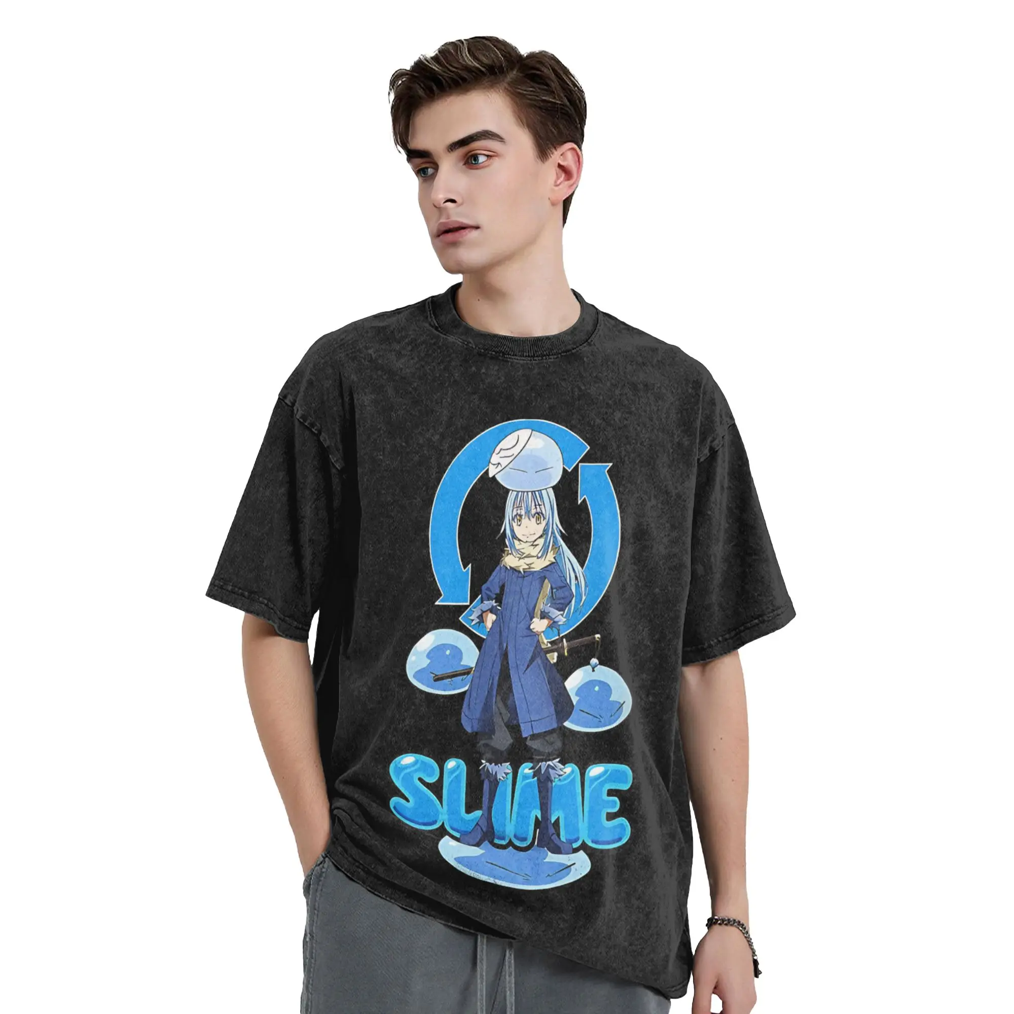 That Time I Got Reincarnated As A Slime Outfits Anime Serie Washed T Shirts Leisure  Summer Tees Print Cotton Clothing Gift
