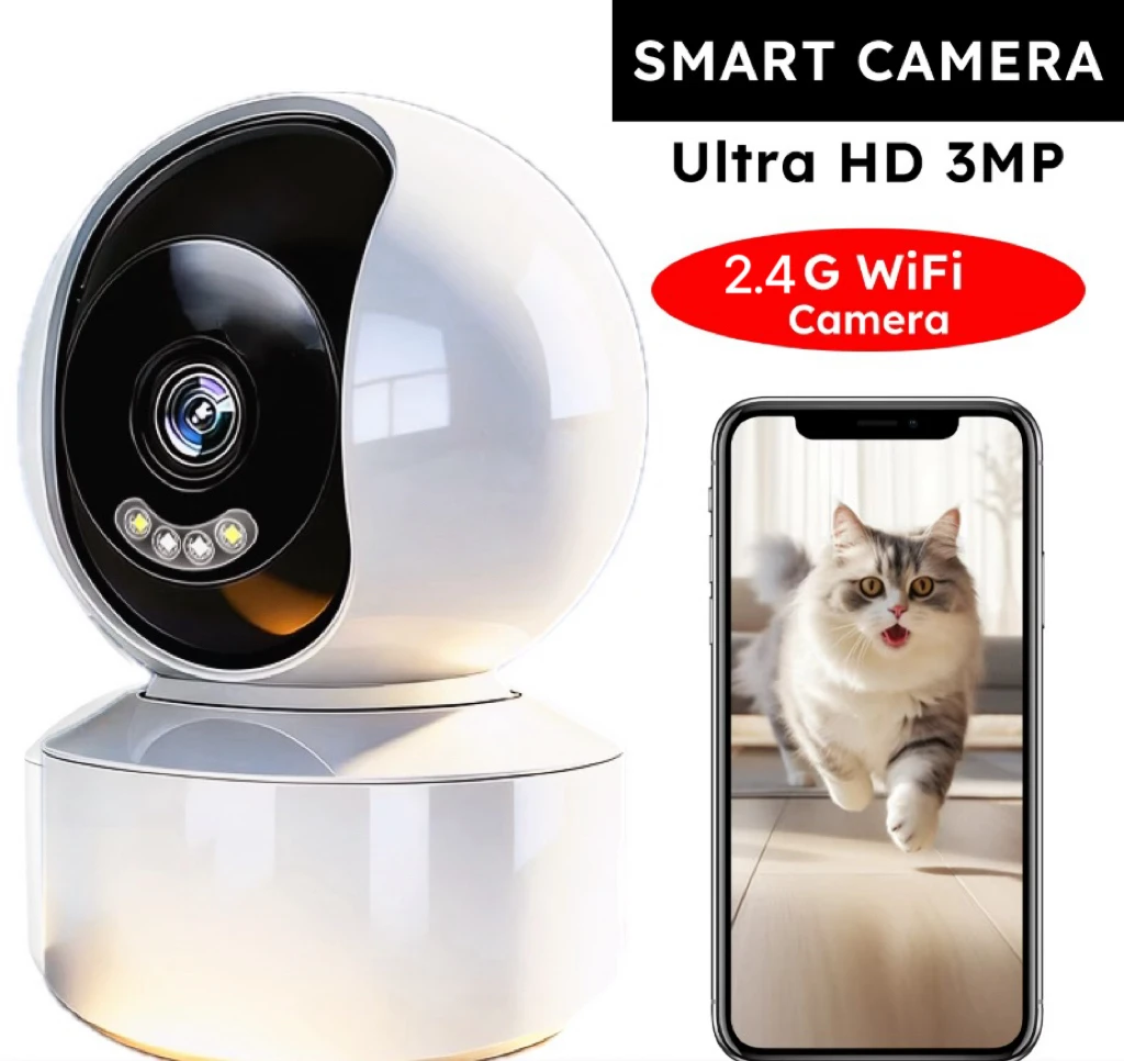 Full HD Smart Security PTZ Camera 355° Rotation 2.4G WiFi Wireless Surveillance Cam Two Way Audio Night Vision Mobile App Remote