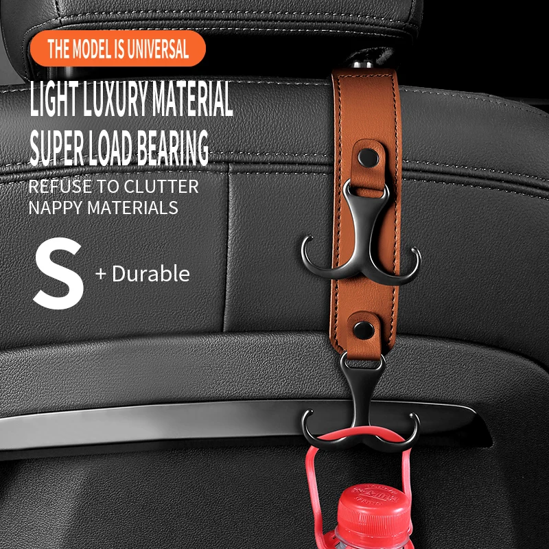 2Pcs Multifunctional Dual Hook Car Seat Headrest Flip-Flop Hidden Storage Mount for Interior Practical Organization Accessories