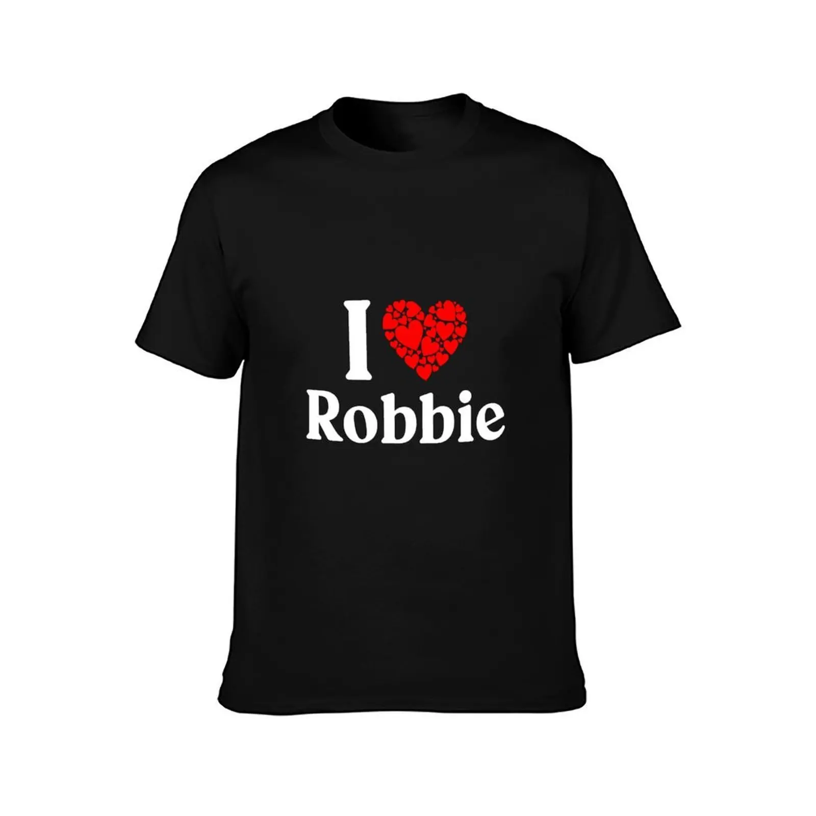 Robbie Heart - I Love Robbie T-Shirt Functional Casual Short Sleeve Tee T-Shirt