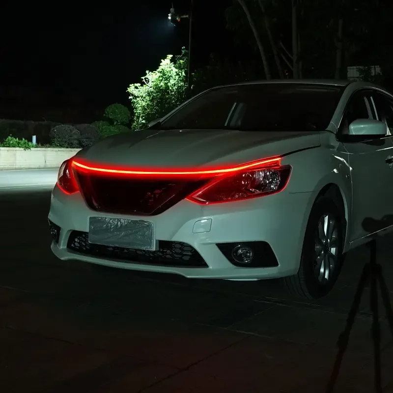 LED Car Hood Atmosphere Lght Strip Waterproof Auto Exterior Decoration Lighting Decorative Headlights Ambient Lamp 12V Universal image 4