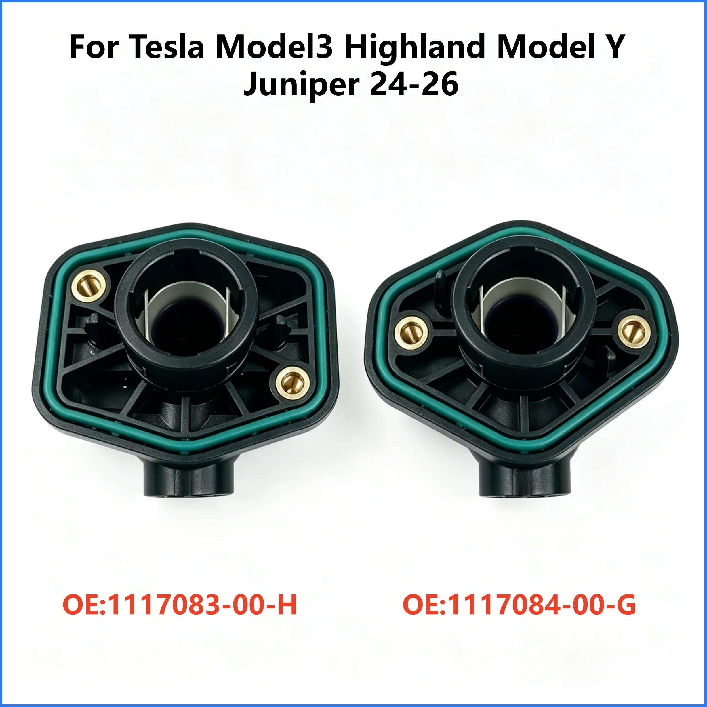 Front Rear Drive Motor Quadrilateral Coolant Water Pipe Connector OE 1117083 1117084 For Tesla Model 3 Highland Y Juniper 24‑26