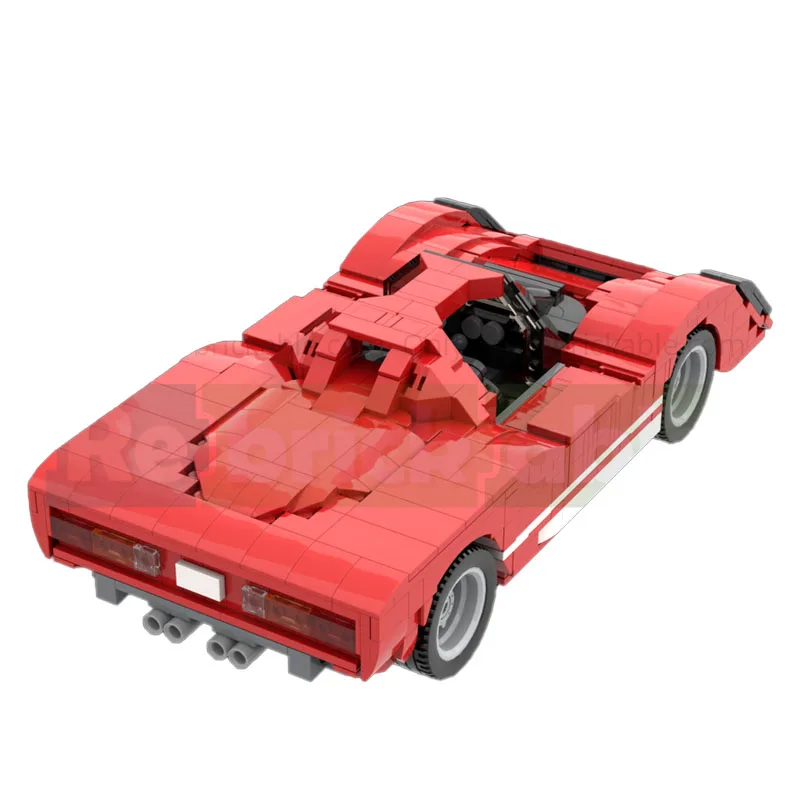 MOC-230823 Rosso Iconico Auto Sportive Da Corsa Blocchi Modello 1047 PartsMOC Creativo Ragazzi Bambini Compleanno Building Blocks Giocattolo Regalo