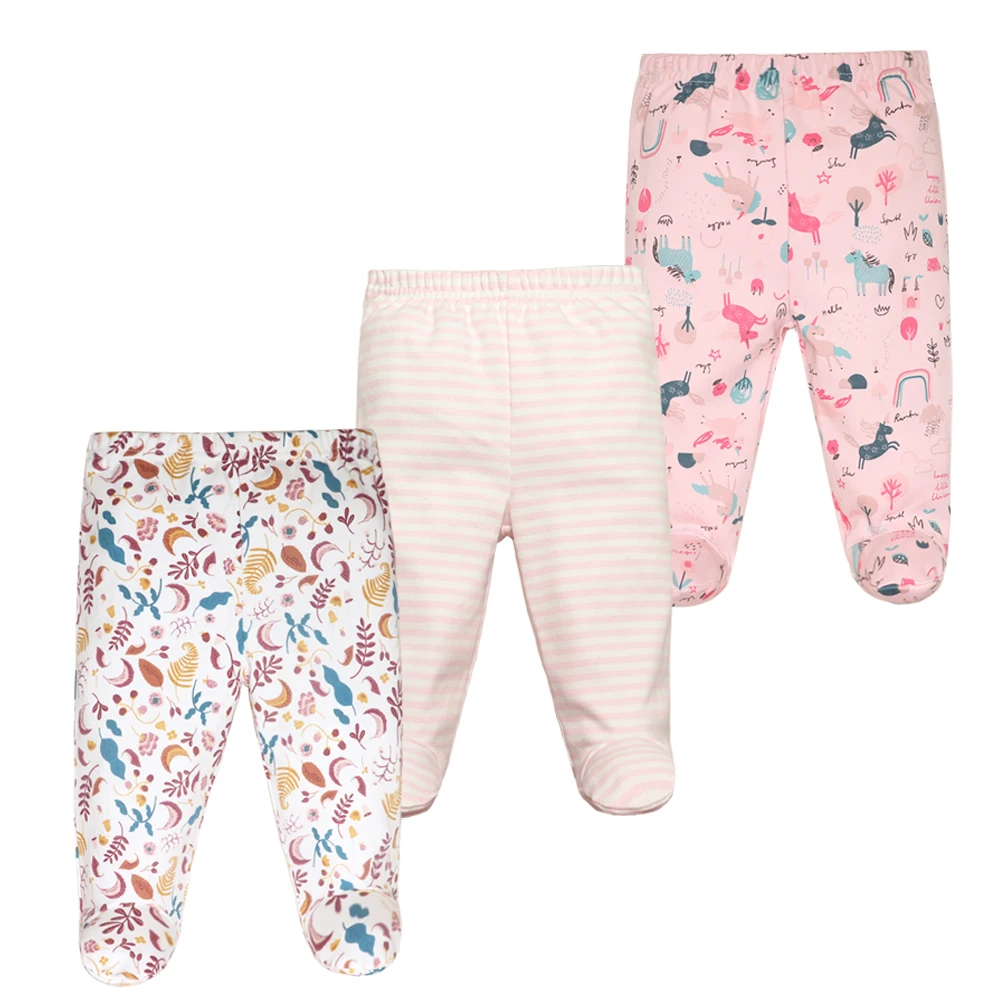 3PCS/lot Baby Pants 100% Cotton Autumn Spring Newborn Baby Boys Girls Trousers Kid Wear Infant Toddler Cartoon For Baby Clothing