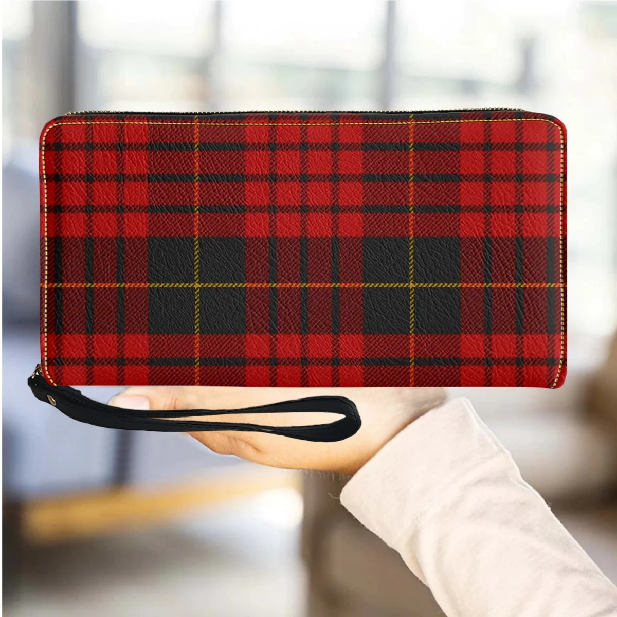 

Lattice Red Women Wallets Luxury PU Leather Female Purse Casual Long Girls Card Holder Multifunction Party Clutch Billeteras