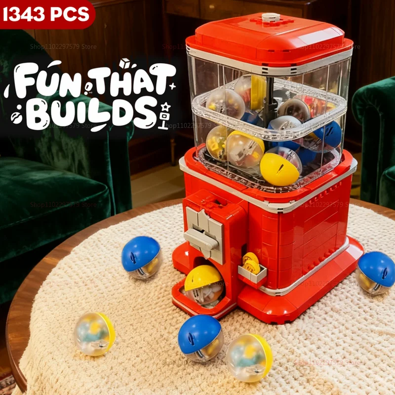 Ensemble de blocs de construction de distributeur automatique créatif, jeu d'arcade à pièces de monnaie, jouet pour enfant et adulte, Kit de bricolage d'anniversaire, 2025, 1343 pièces, nouvelle