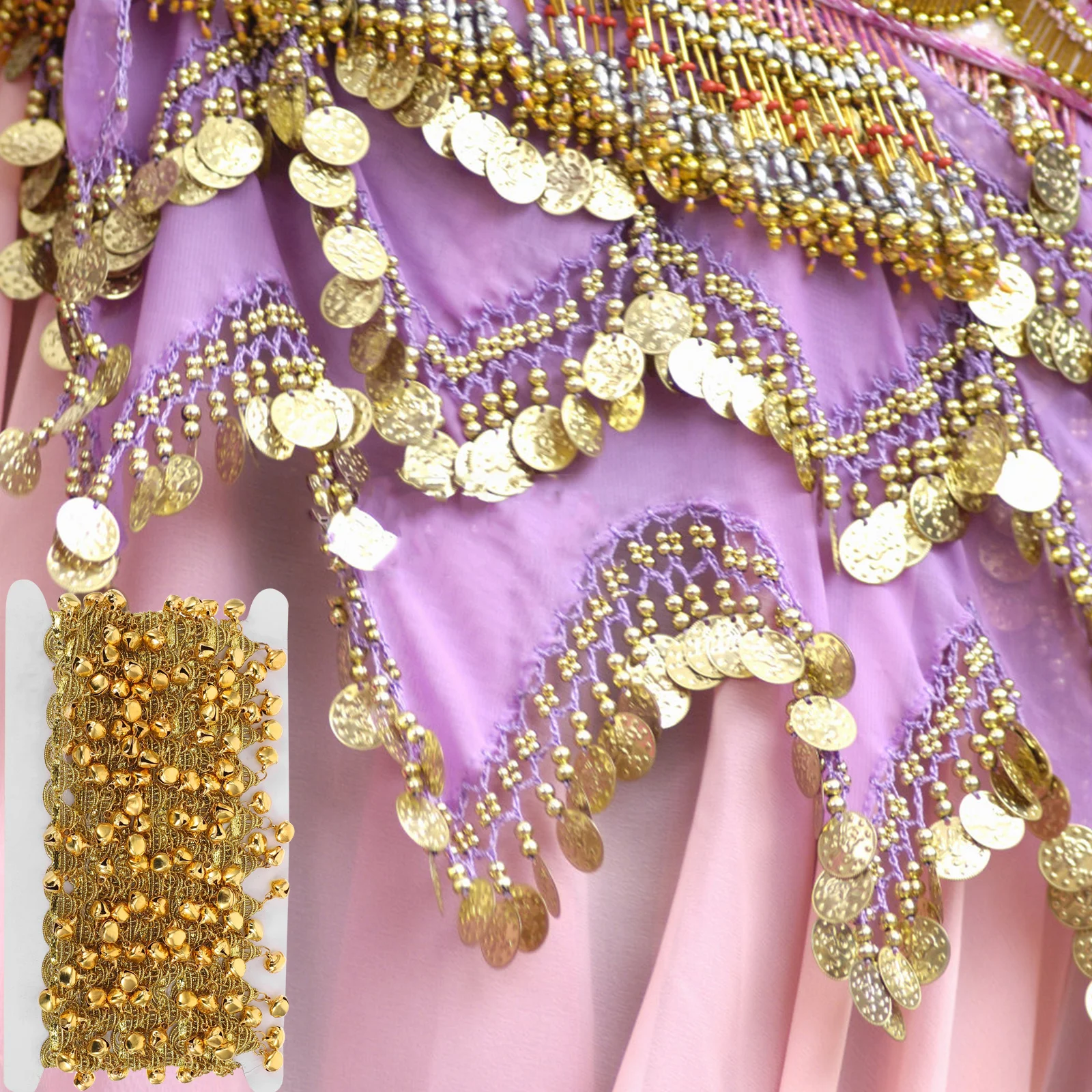 1 шт. Поясная цепочка с колокольчиком и бахромой, боди-ювелирные украшения для танца живота