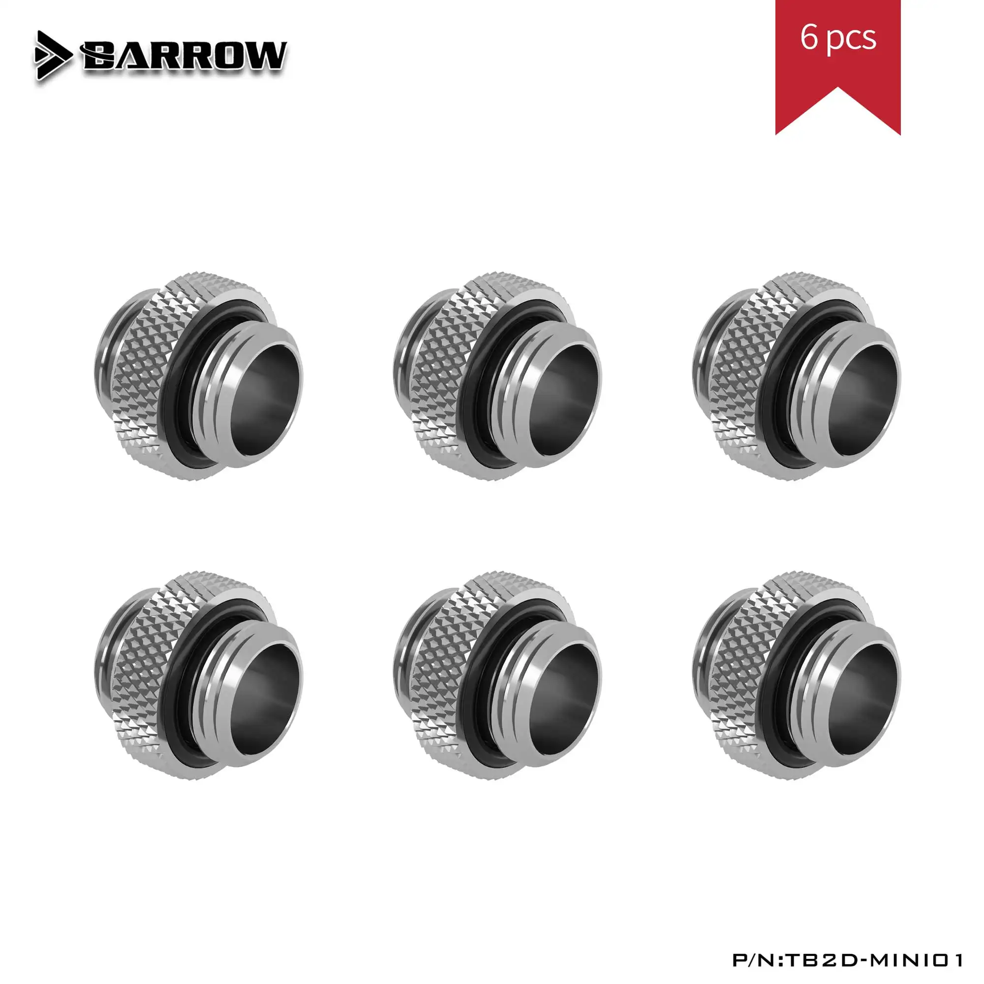 

Barrow TB2D-MINI01 6PCS G1/4 Water Cooling Fittings PC Liquid Pipes For Hard Tube Fitting Gold/Black/White/Silver