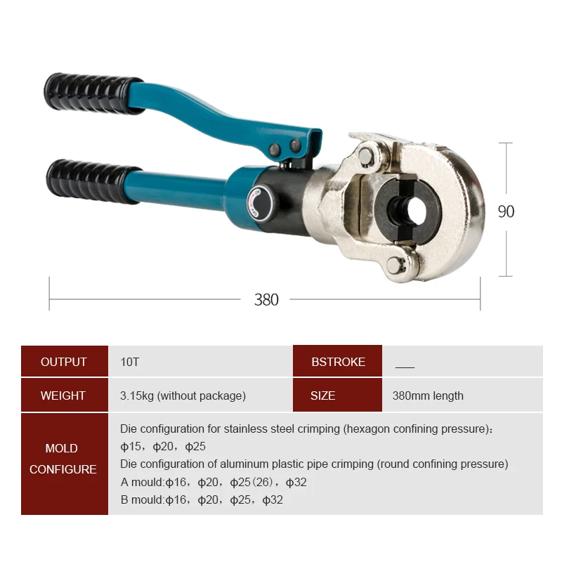 Outil de sertissage de fil de dénudage de câble électrique hydraulique à FKQ-1632 main outils de sertissage de câble lDPoutil de sertissage hydraulique manuel