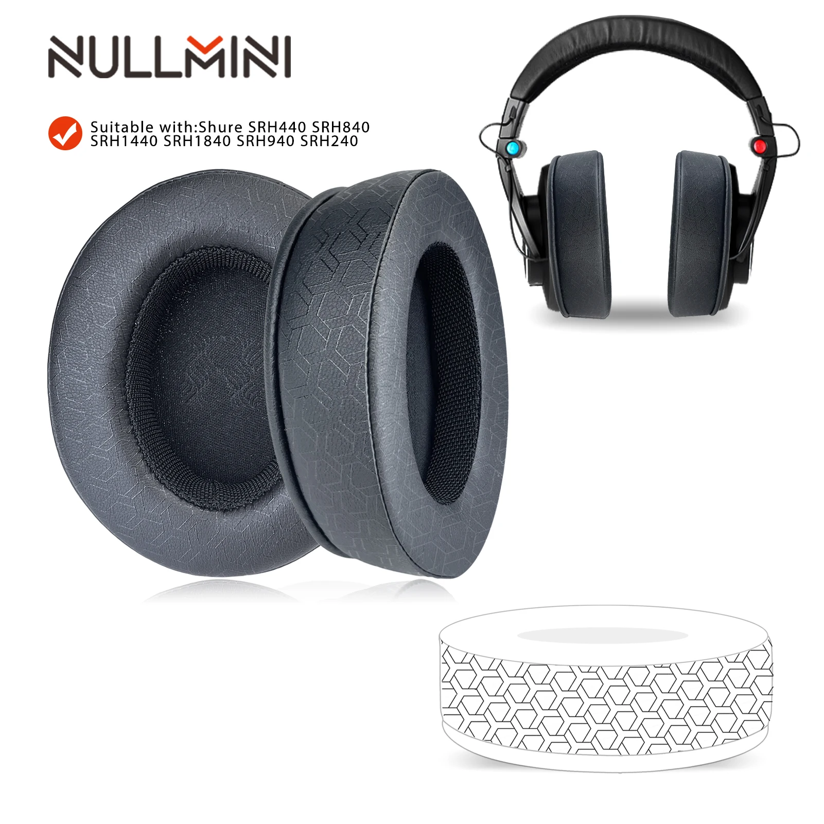 NullMini Replacement Earpads For Shure SRH440 SRH840 SRH1440 SRH1840 SRH940 SRH240 Headphone Cooling Gel Earmuffs Ear Cover