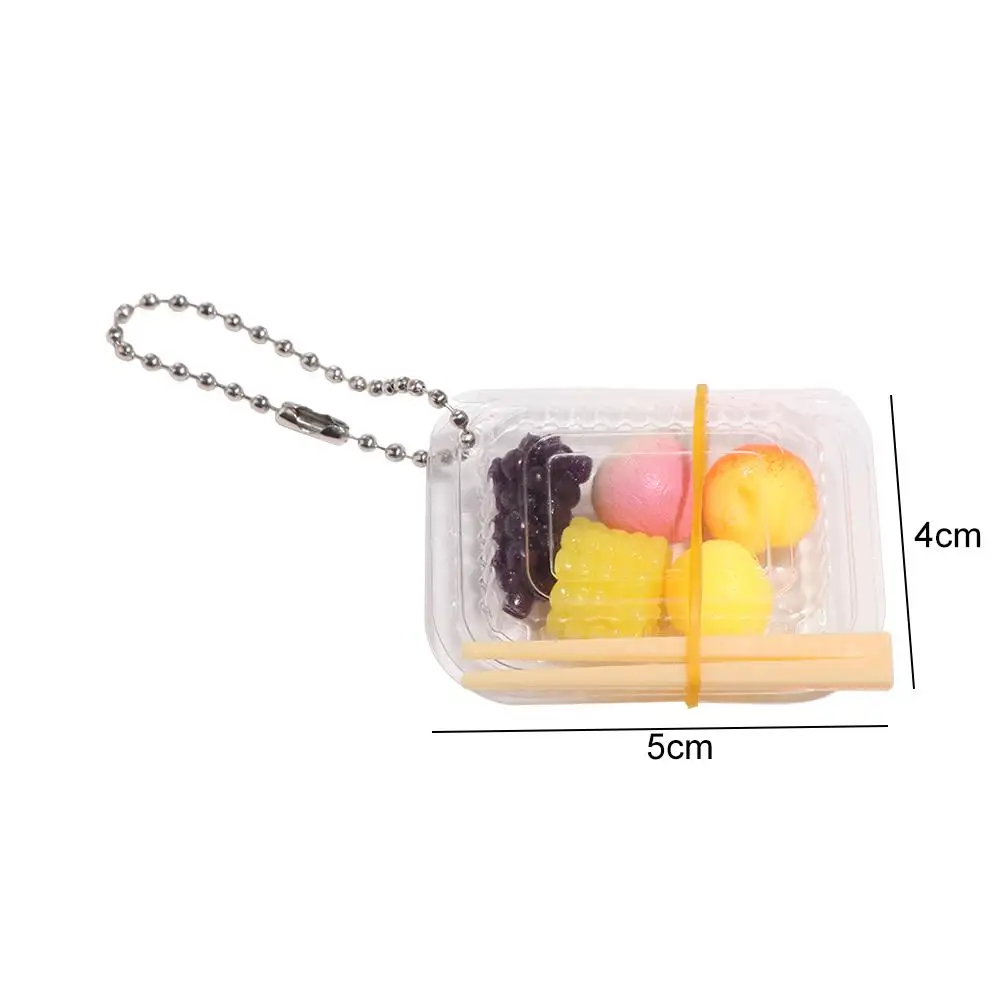 DIY Mini Simulation Keychain Creative and Fashionable Fast Food Box Photography Model Props Car Bags Pendants Ornaments Gift