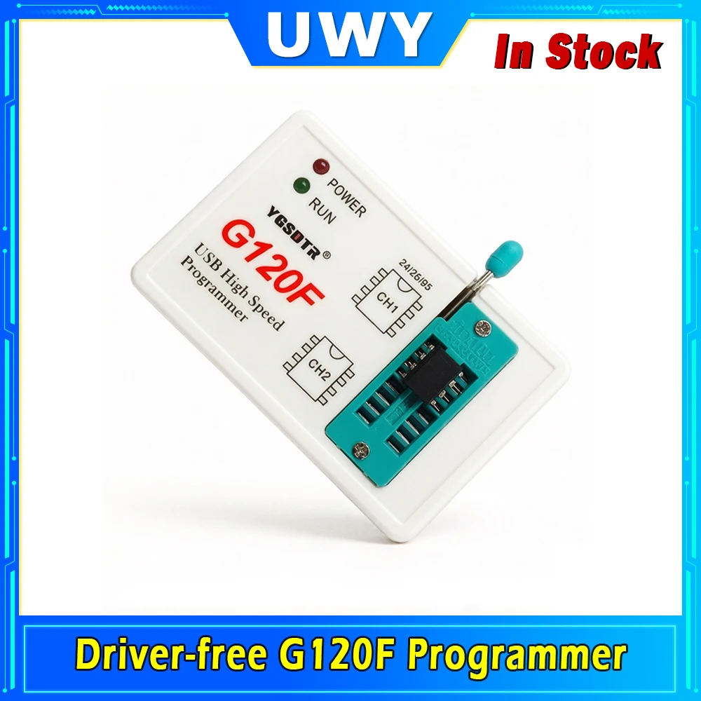 G120F USB High‑Speed Programmer Driver‑free SPI Flash Burner Support 24XX 25XX 95XX 45XX BIOS Chip With Optional Socket Kit