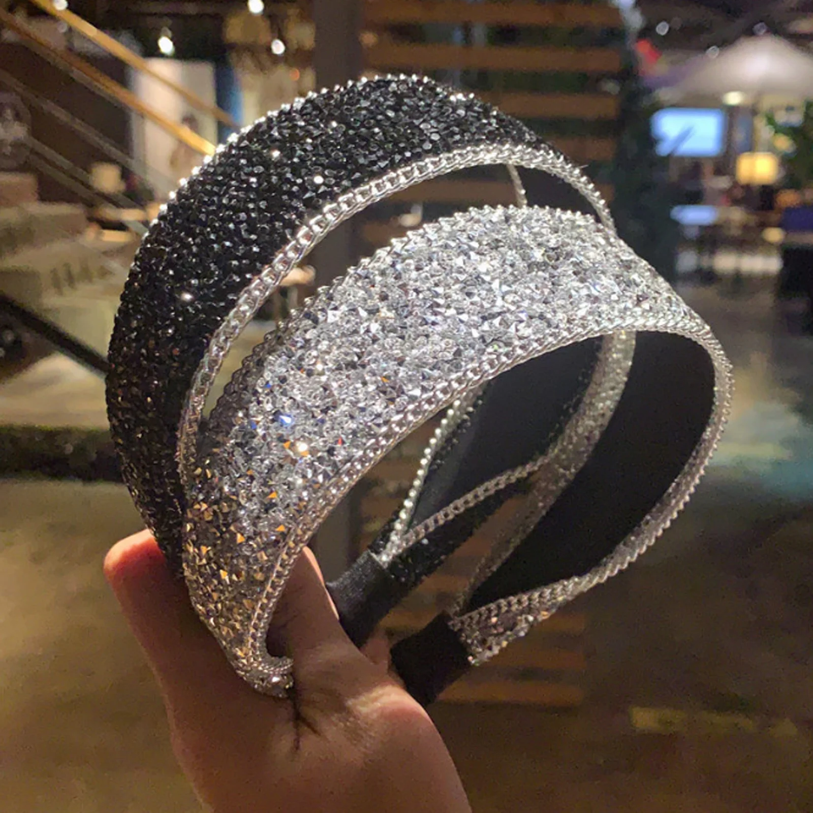 

New Fashion Women's Headband Shiny Rhinestone Headband Summer High-Quality Adult Scarf Summer Headband