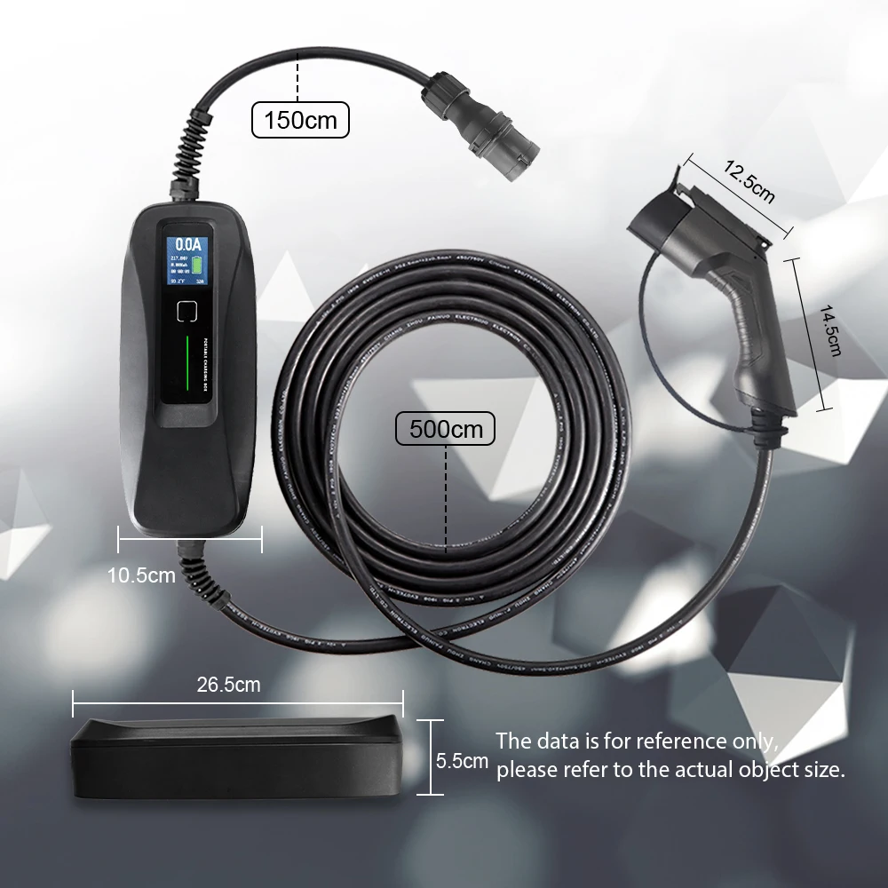 LCD 32A SAE J1772 شاحن سيارة كهربائية محمول EV شحن صندوق مع NEMA 14-50 #5