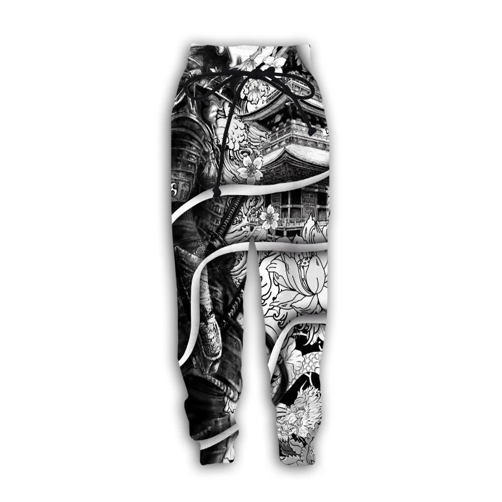 

Japanese Samurai Tattoo Spirits Ghosts Retro 3DPrint Casual Men Trousers NewFashion Streetwear Autumn Loose Funny Sports Pants U