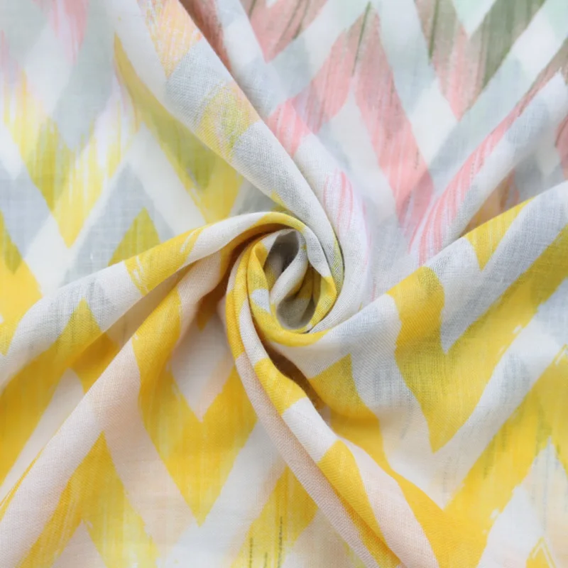 

Bali Silk Factory-Border Colorful Red Wave Print Scarf Dense Bali Silk Women's Long Scarf