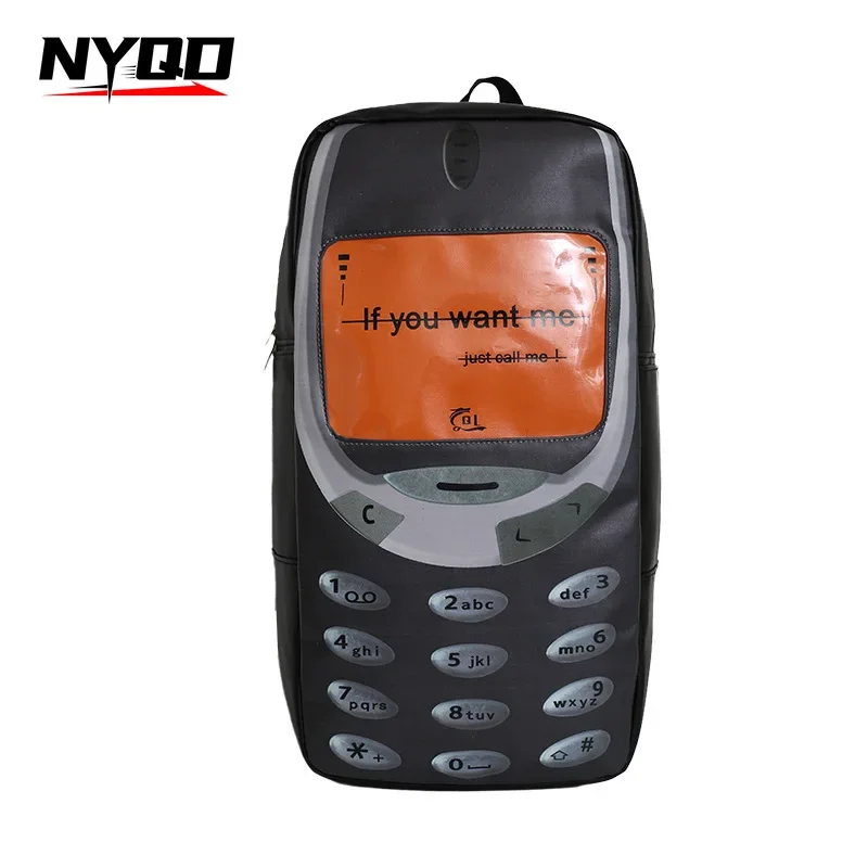 2024 Y2k Women Students Schoolbags Men Personality Vintage Telephone Messenger Bags Large Capacity Funny Ins Travel Backpacks