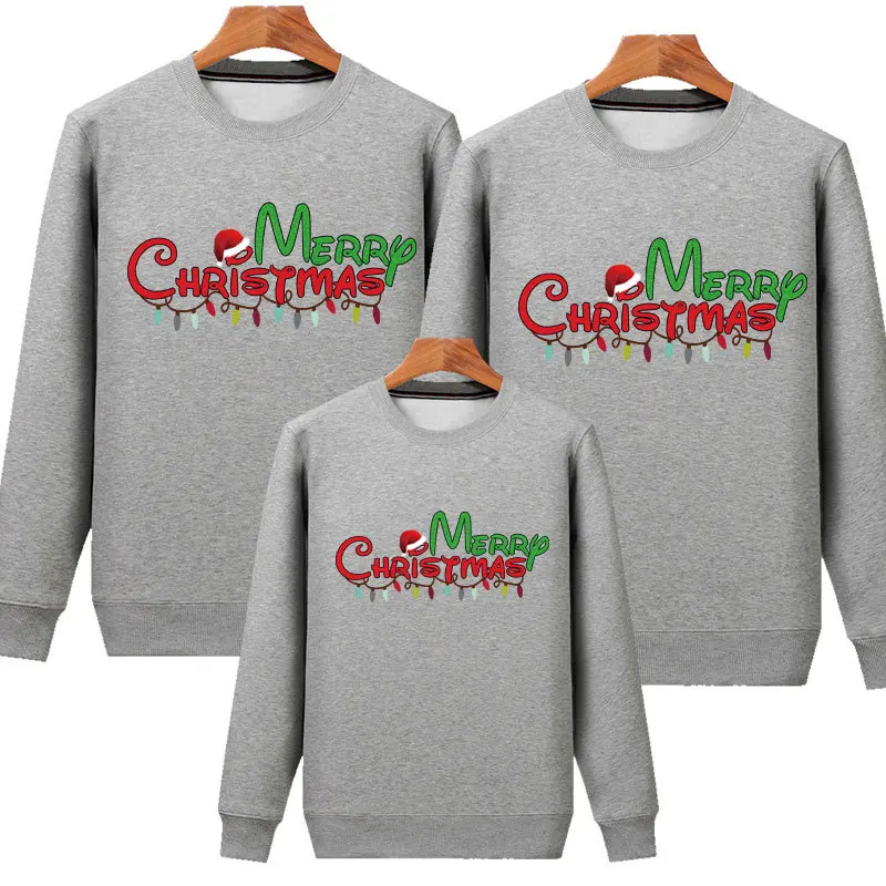 Family Christmas Sweatshirt Outfits Sweaters Family Matching Clothes Mother Father Daughter Son Kids Baby Daddy Pajamas