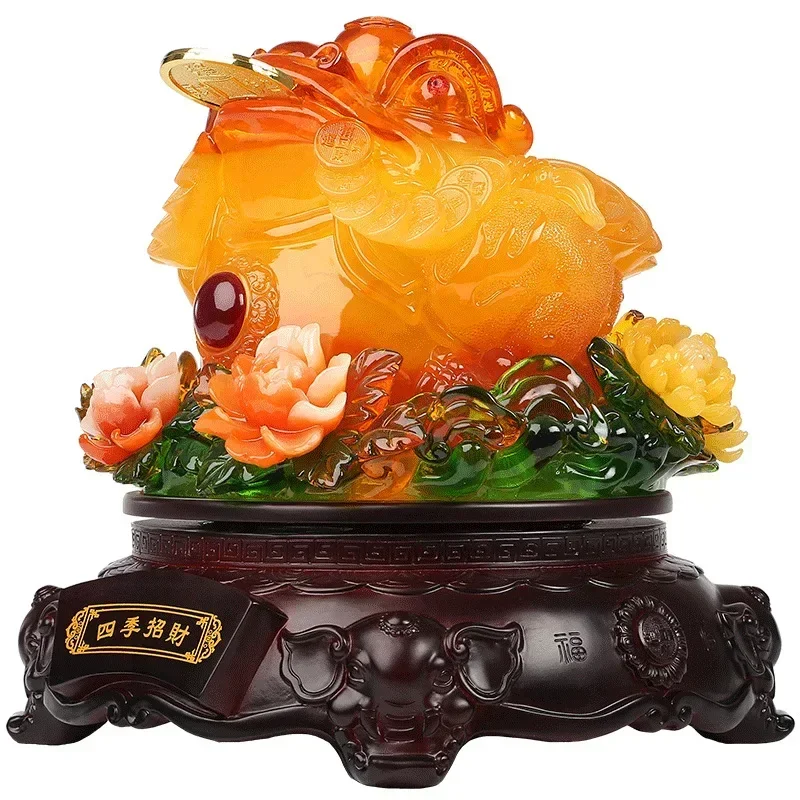 

Fortune Golden Toad Swing Rotating The Jade Toad Large Living Room Office Cashier Screening Table Decoration Opening Gift