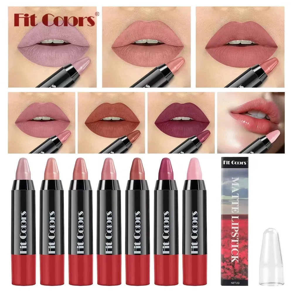 Penna per labbra opaca grigio nudo rosa Tazza antiaderente impermeabile Rossetto pastello tinta contorno rosso sexy - Forma cosmetica per trucco