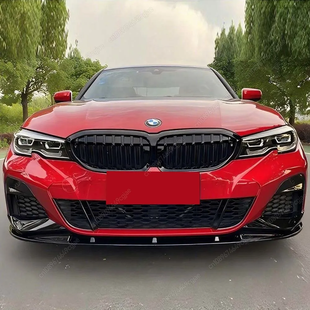 For BMW G20 G21 M-Sport 320i 330i M340i XDrive 2019-2022 ABS Body Kits Gloss Black Car Front Bumper Lip Diffuser Spoiler Tuning