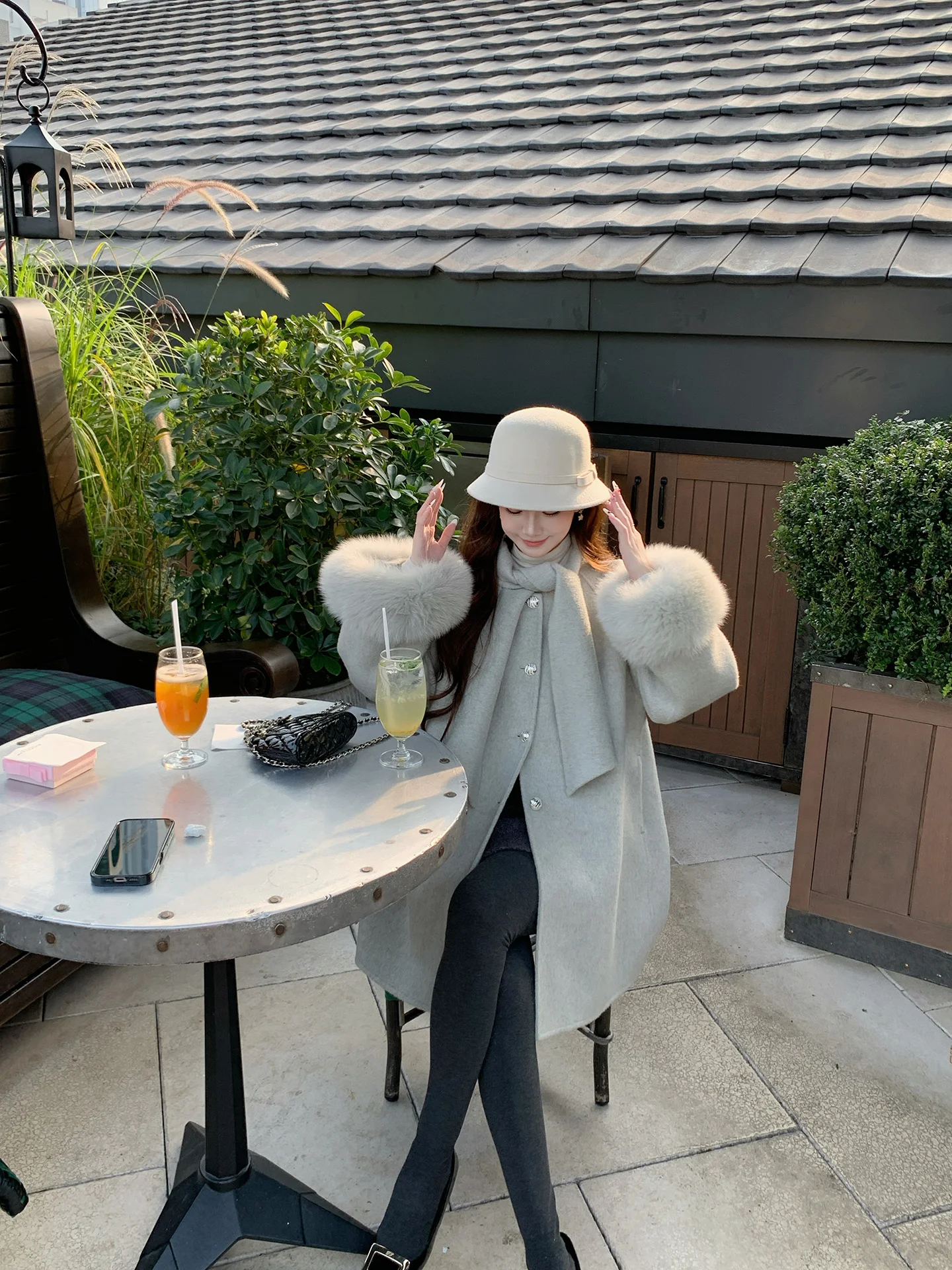 

Шерстяное пальто средней длины DbyDoi Ele Rich Girl Sle, модная женская зимняя верхняя одежда, милое пальто с длинными рукавами и высокой талией