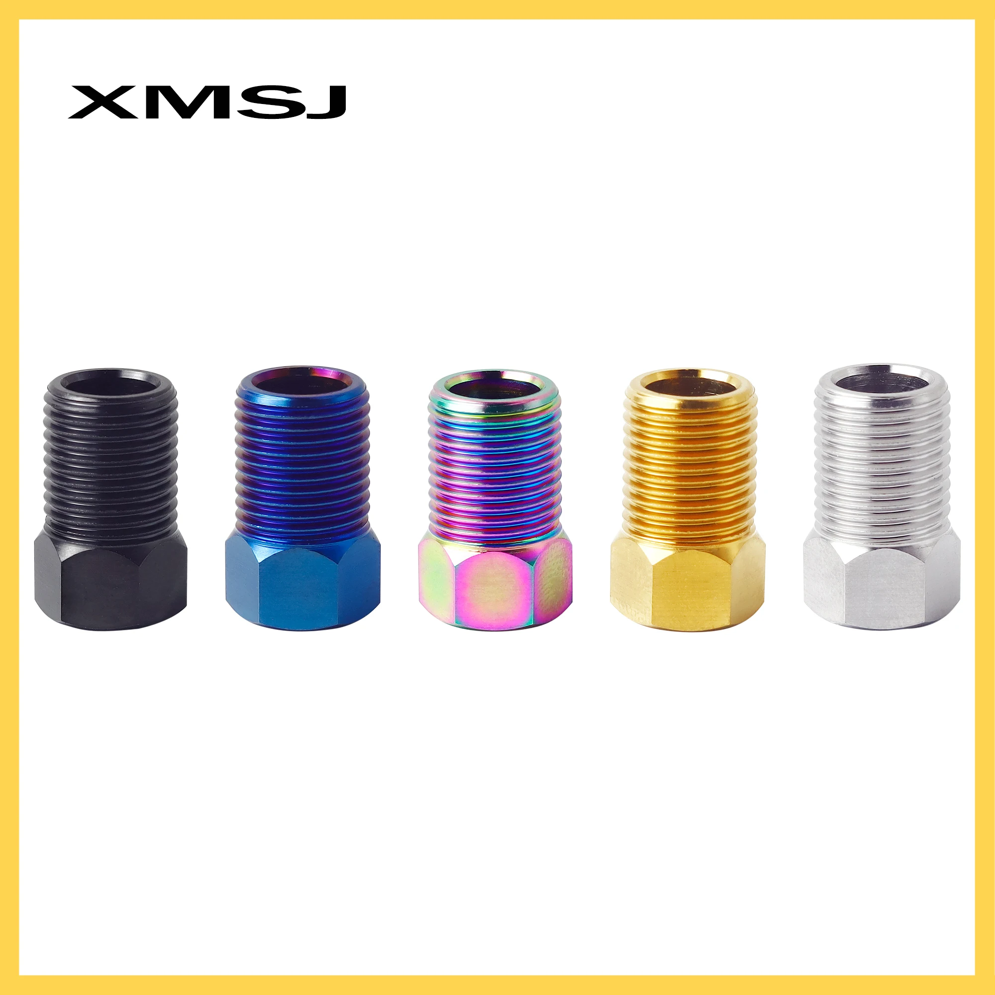 XMSJ M8 Bicycle Hydraulic Hose Titanium Bolt Disc Brake Oil Tube Connection Screw Brake Tubing Bolt  For-Shimano/A/VID/GUIDE