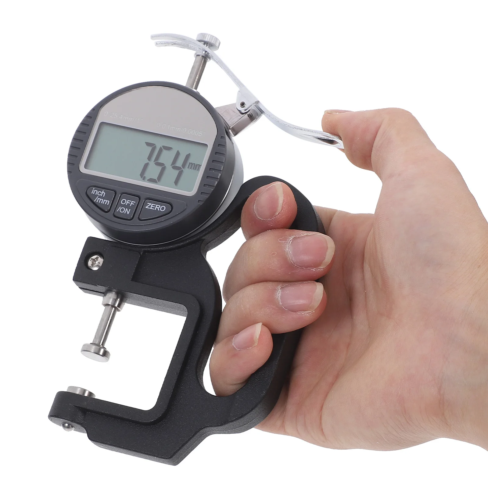 

0-25.4mm Digital Display Thickness Gauge for Hard Materials Ball Type Measurement Head LCD Easy Reading Thickness Gauge