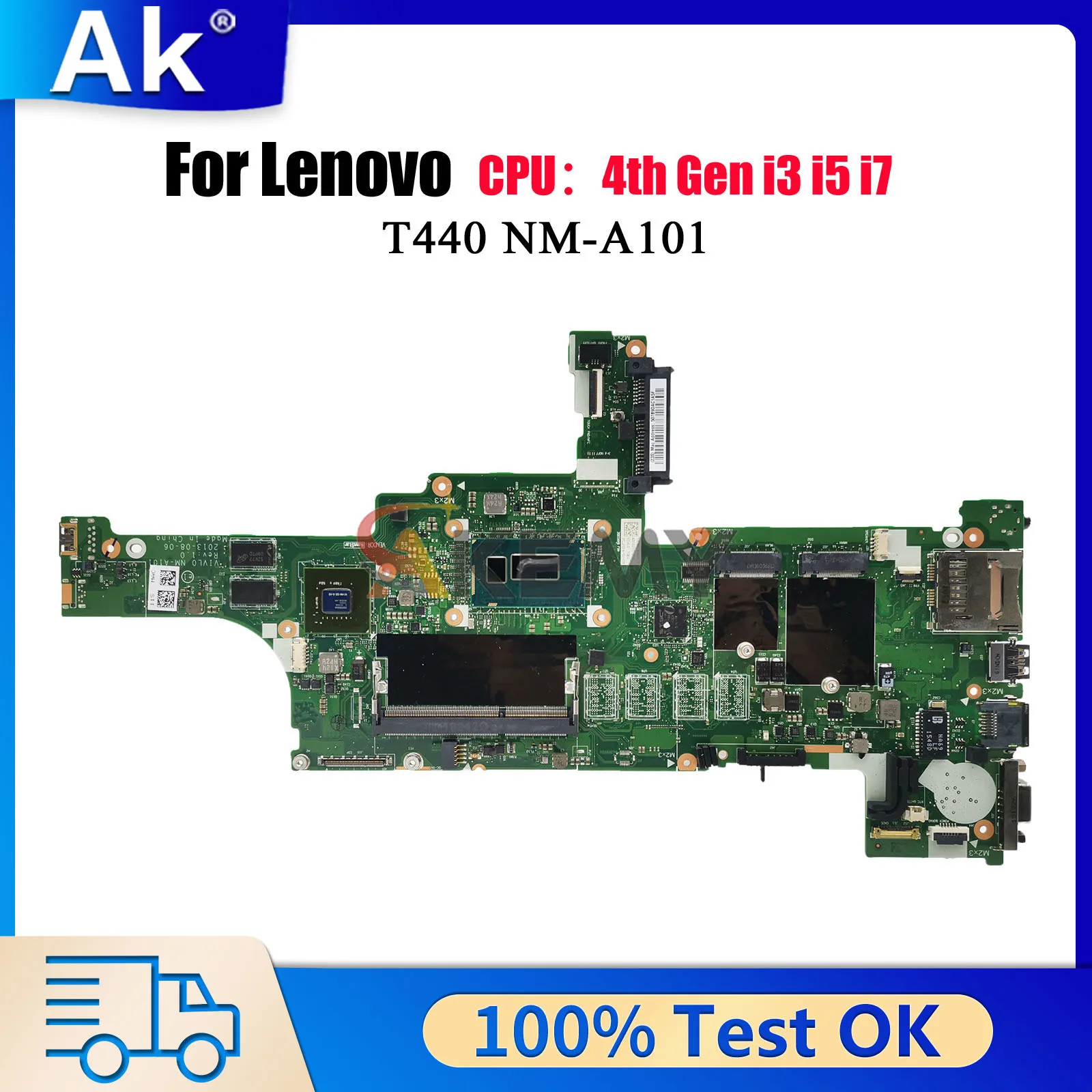 

NM-A101 для Lenovo ThinkPad T440 с i3 i5 i7 4-го поколения GT720M GPU, материнская плата для ноутбука, 100% протестировано, ОК