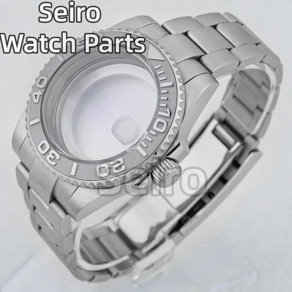 

40mm Sliver Watch Case Oyster Jubilee Strap Sapphire Glass for NH35 Nh36 Nh34 Automatic Movement 28.5mm Dial Yacht-master Case