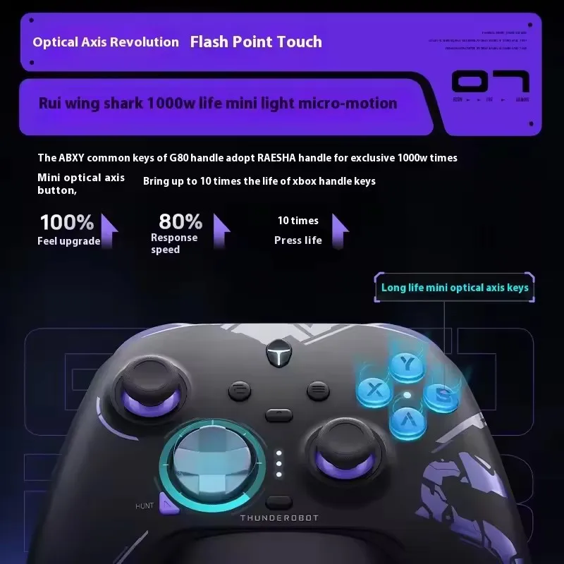 New G80 Ultimate Gamepad Wired/2.4G/Bluetooth Tri-Mode For NS Xbox Quad Motor Hall Joystick Custom Gaming Controller