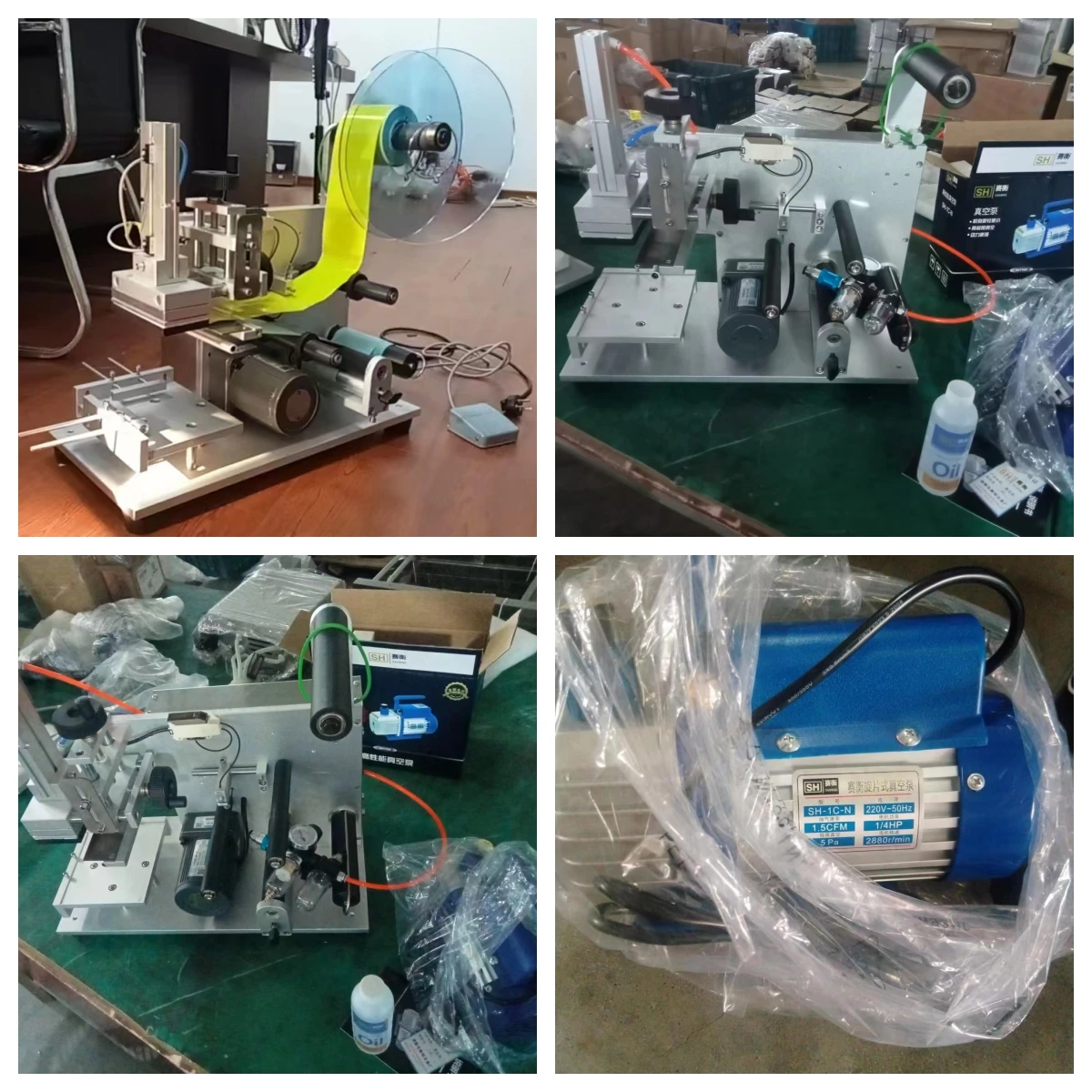 TEBAK MT-60 Small table top semi automatic labeling machine for square flat bottle With pump