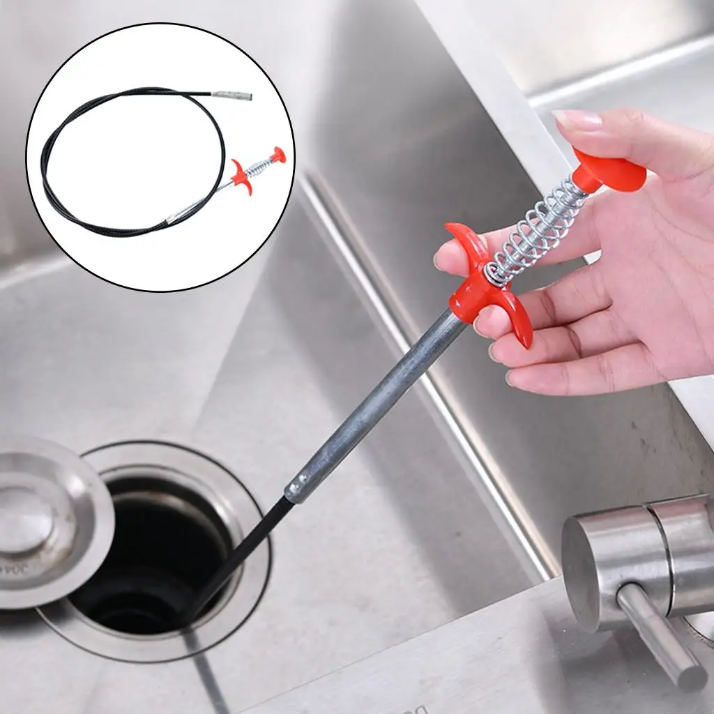 Sink Cleaner Sewer Dredging Tool Kitchen Drain Snake Spring Pipe Dredging Tool Drain Clog Tube Hair Cleaner Hook