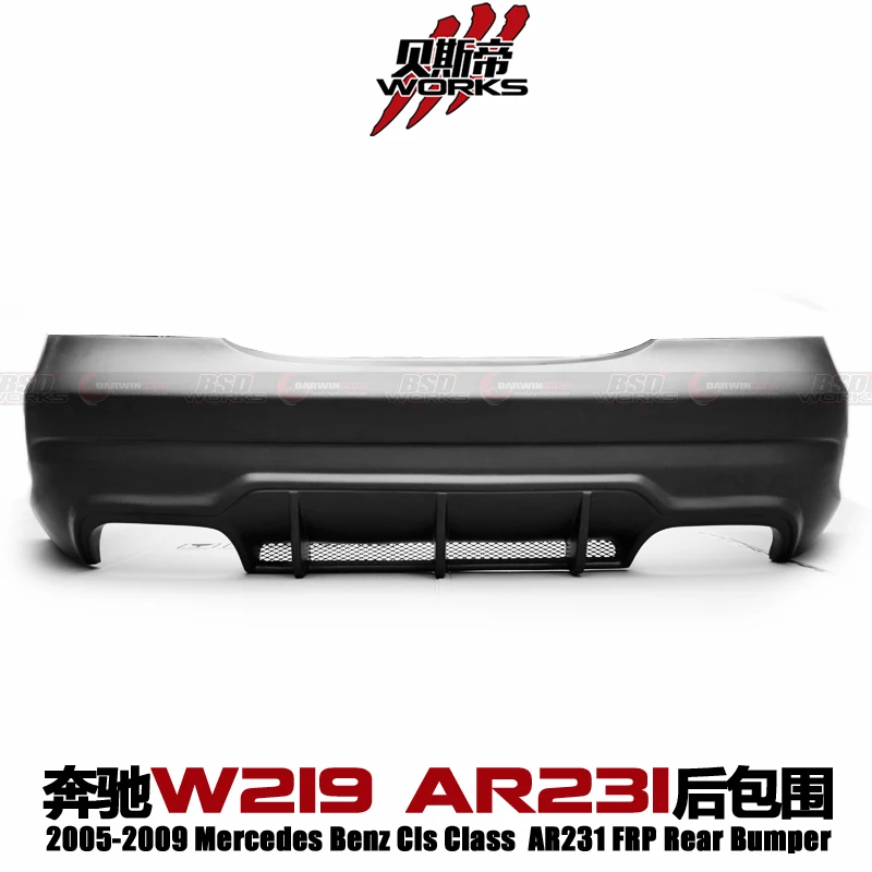 AR231 Style Glass/ Portion Fiber Rear Bumper For Mercedes 2005-2009 Cls Class W219