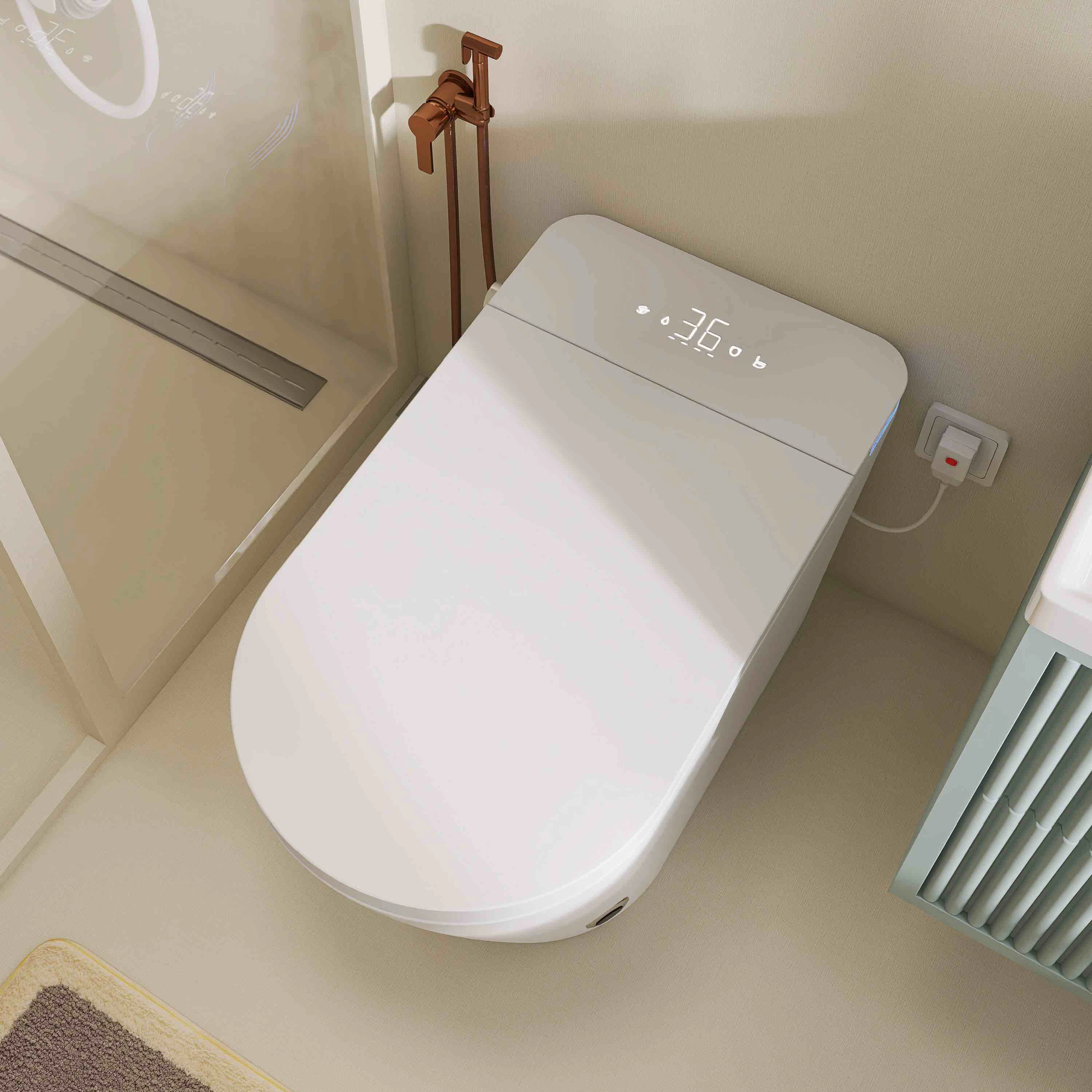 High-end intelligent ceramic floor-to-ceiling toilet modern design  remote control heating toilet night light automatic