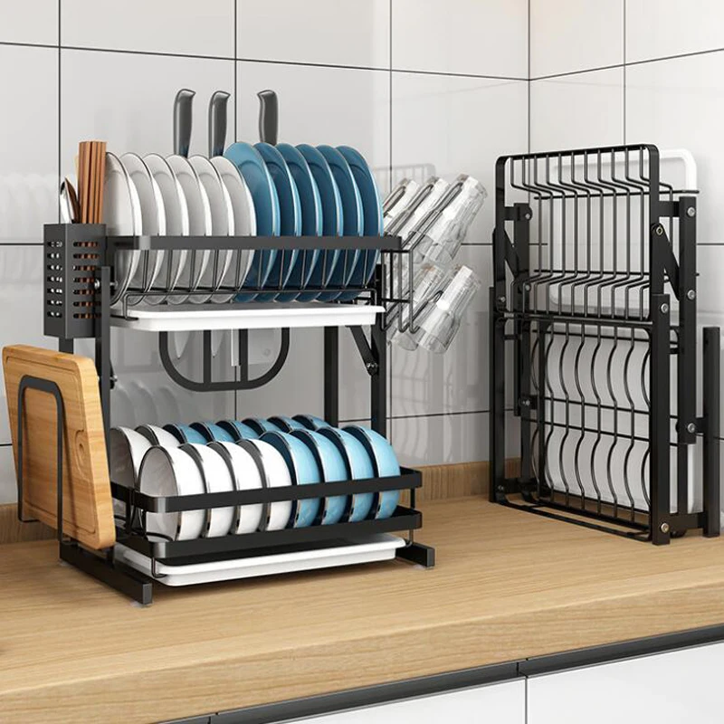 Dish Drying Rack with Drainboard Drainer Kitchen Organizer Storage Shelf Storage Rack Condiment Shelf Household Shelf Spice Rack