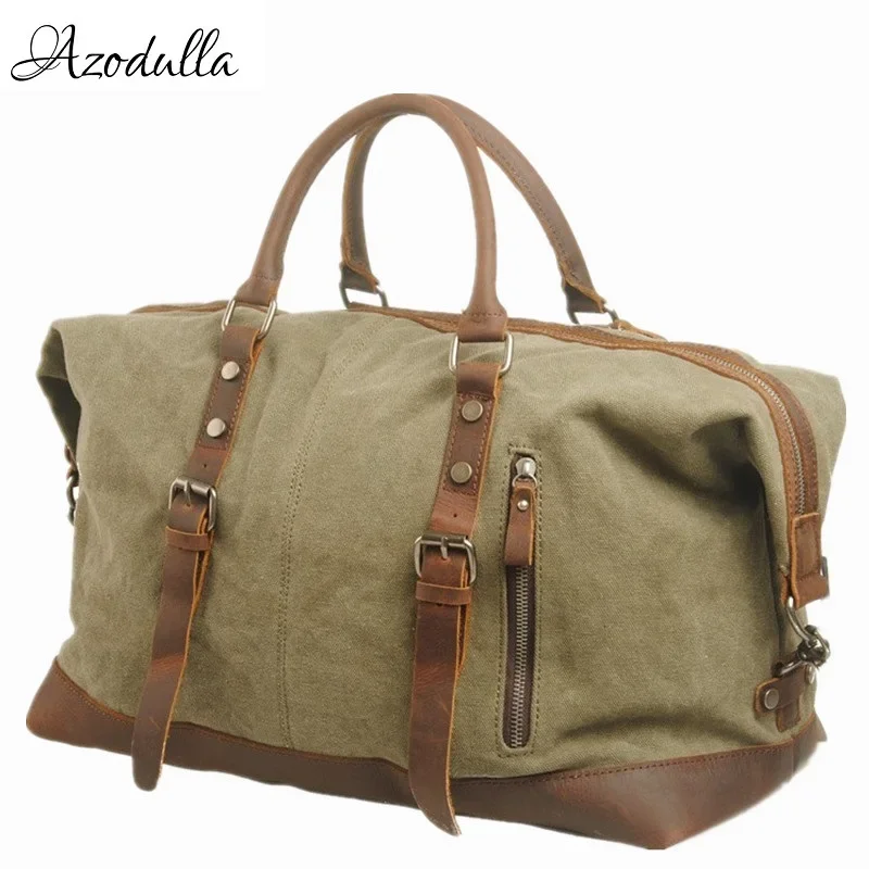 

M057 Men Travel Bags Military Canvas Duffle bag Large Capacity Luggage Weekend Bag Vintage Designer Carry-on Overnight Tote Bags