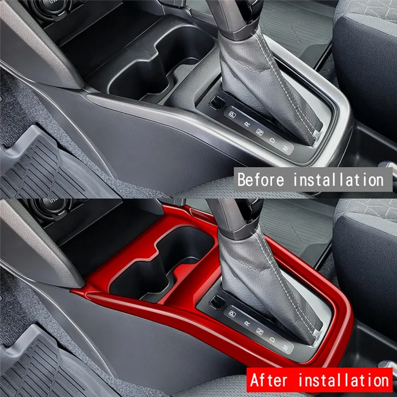 

Universall Car Center Console Gear Shift Cover Cup Holder Trim Frame Sticker Interior Accessories Forsuzuki Swift 2024 Red