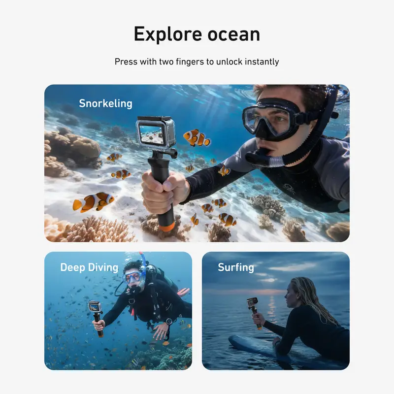 TELESIN Waterproof Case For DJI OSMO Action 6 Underwater 60M Diving Housing Cover With Dive Filter For DJI Action 6 - Image 4