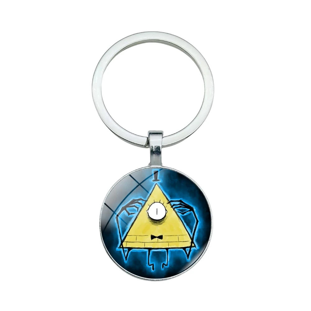 Gravity Fall Bill Keychain Bizarre Small Town Cartoon Triangle One eyed Devil Pendant Keychain Jewelry Gift