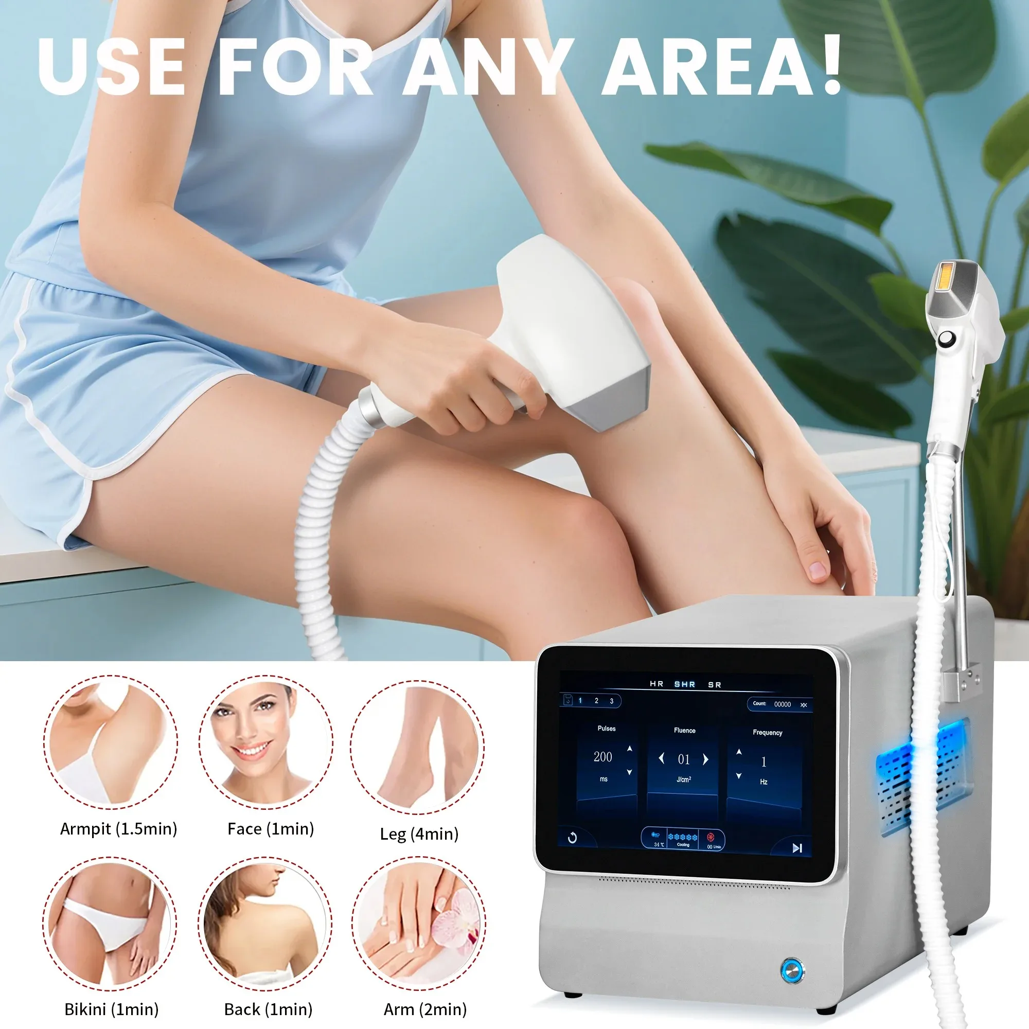

Portable 808 755 Alexandrite Device 3 Waves Permanent Professional Diode Ice Titanium Laser Body Hair Removal Machine