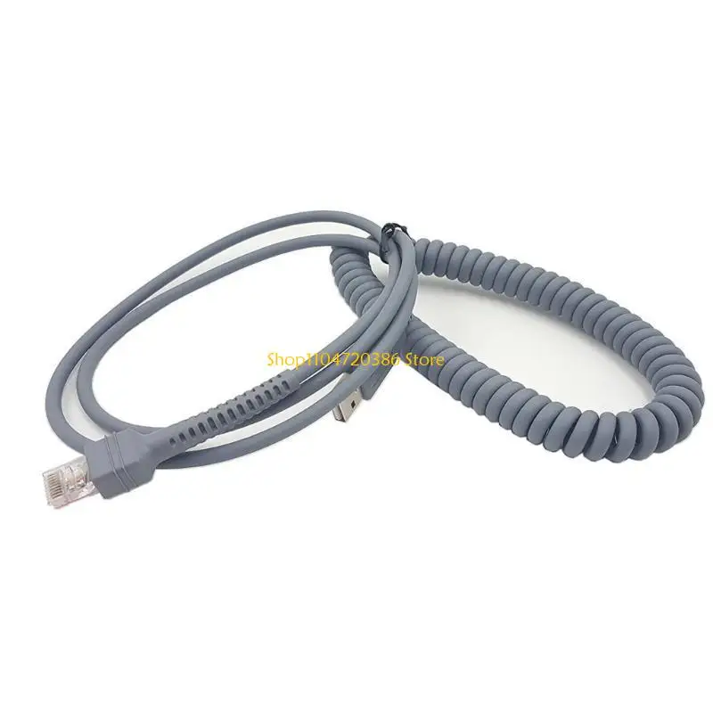 K0EA 9ft Coiled Type A to RJ48 USB Cable for Symbol LS2208 Barcode Scanner