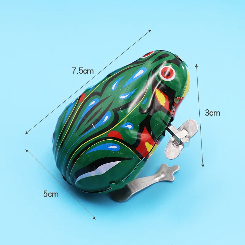 Crianças clássico estanho acabar relógio saltando ferro sapo brinquedo figuras de ação brinquedo para crianças brinquedos clássicos para o presente do menino