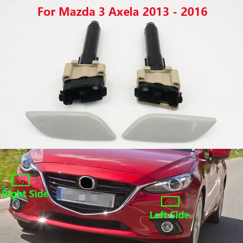 

For Mazda 3 Axela 2013 2014 2015 2016 Car Front Bumper Headlight Washer Nozzle Pump Cleaning Actuator with Cover Cap Base Color