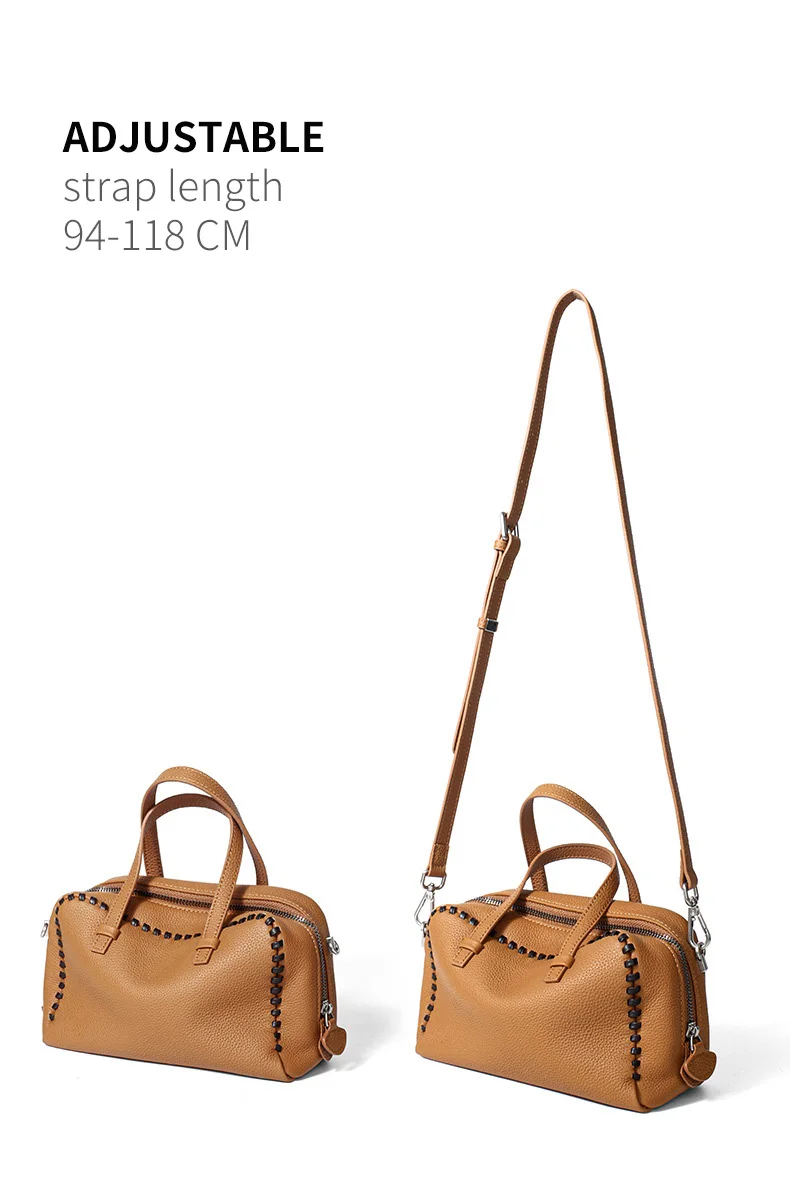Damen Echtleder Schultertaschen 100% Crossbody Bucket Bag Weibliche Mode Einfarbige Designer Shopper Tote Marken-Trend Handtaschen Bolsas – Detail 13