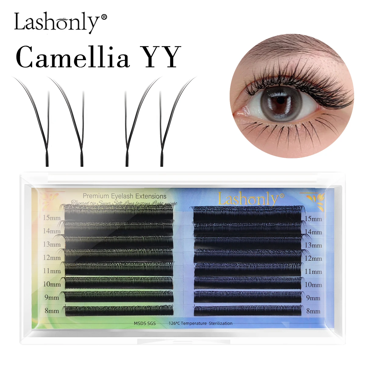 

Lashonly Soft Fox YY Eyelash Extensions Matte Natural Double Triple Tips Camellia YY False Lash Premade Volume Fan Lashes