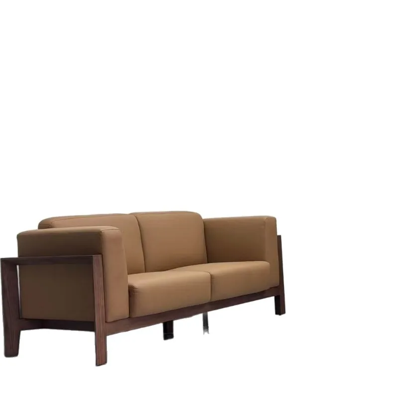 Casual simple leather solid wood sofa soft decoration home improvement furniture leather art sofa combination