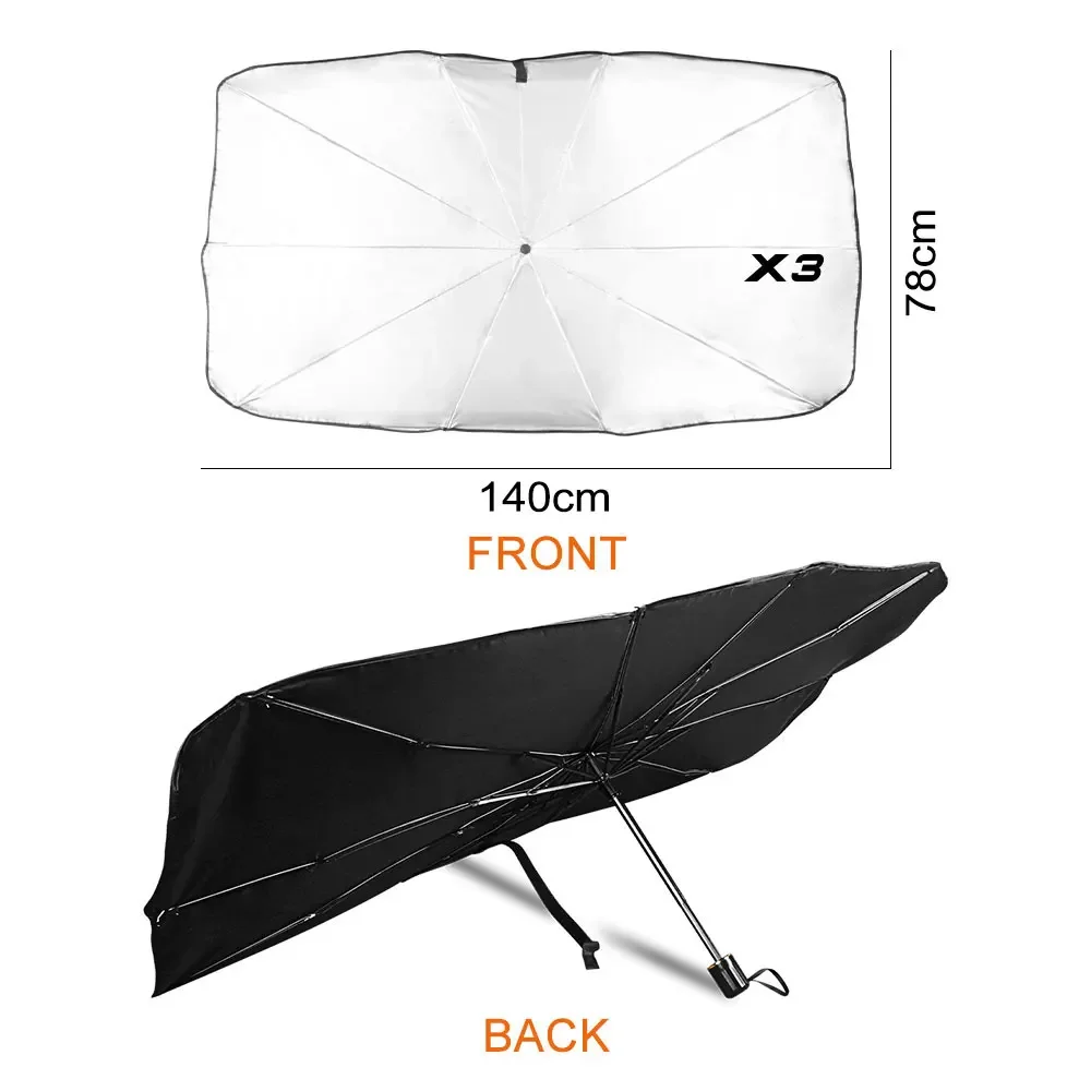 Car Windshield Umbrella Sunshade Parasol Front Window Sun Shade Cover Accessories For BMW X3 E83 X1 E84 X6 X7 X5 E53 E70 X2 X4