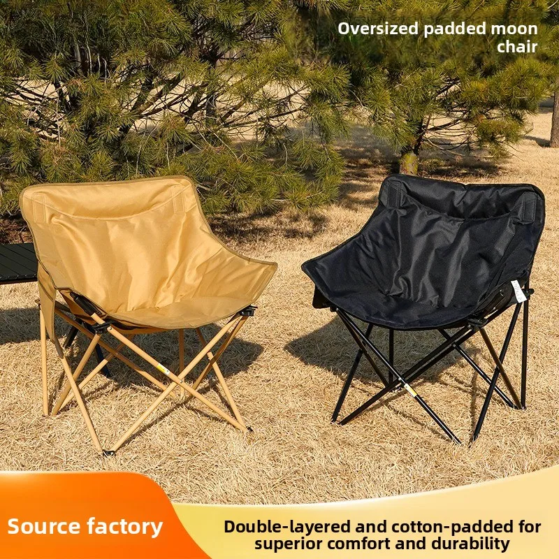 

Upgrade Outdoor Folding Chair Deluxe Comfortable Camping Fishing Picnic Lounger Moon Chair Silla Pegable Chair Camping Silla